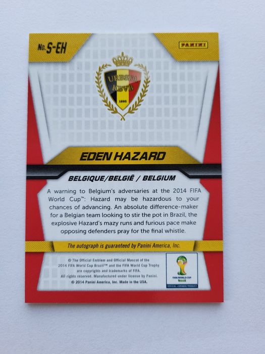 PANINI IMPECCABLE Eden Hazard 直筆サイン Auto 2024-25 Panini Premier League Prizm Penmanship Eden Hazard