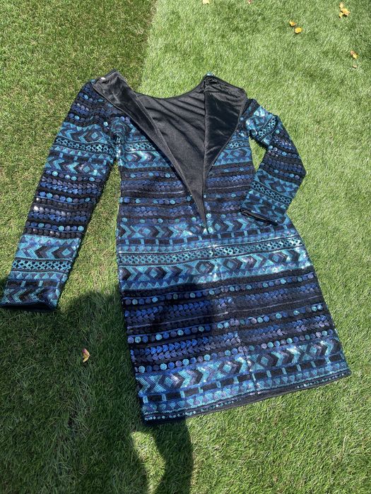 Vestido XS turquesa e preto