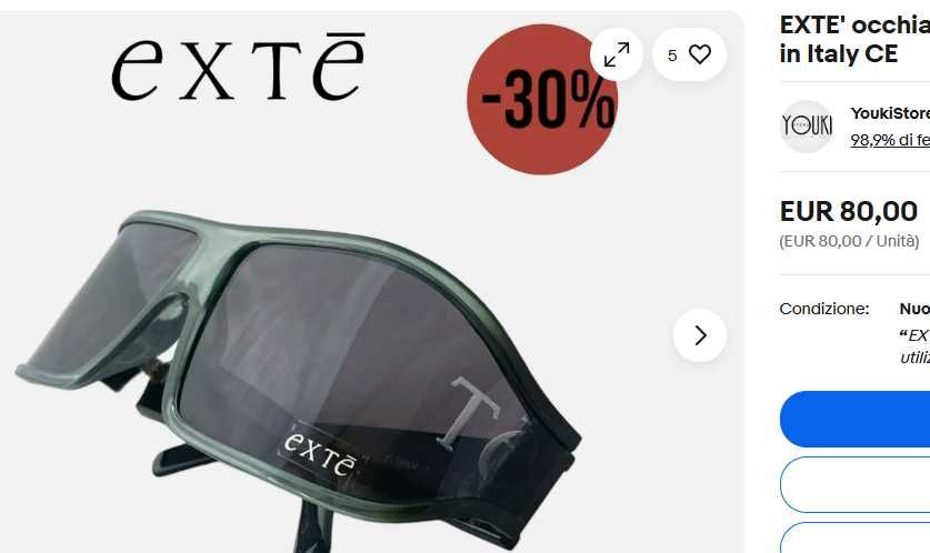 EXTE' occhiali da sole EX58802 sunglasses 59 14 120 Made in Italy CE