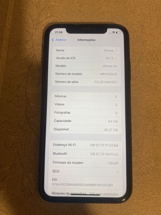 Iphone Xr preto 64 gigas