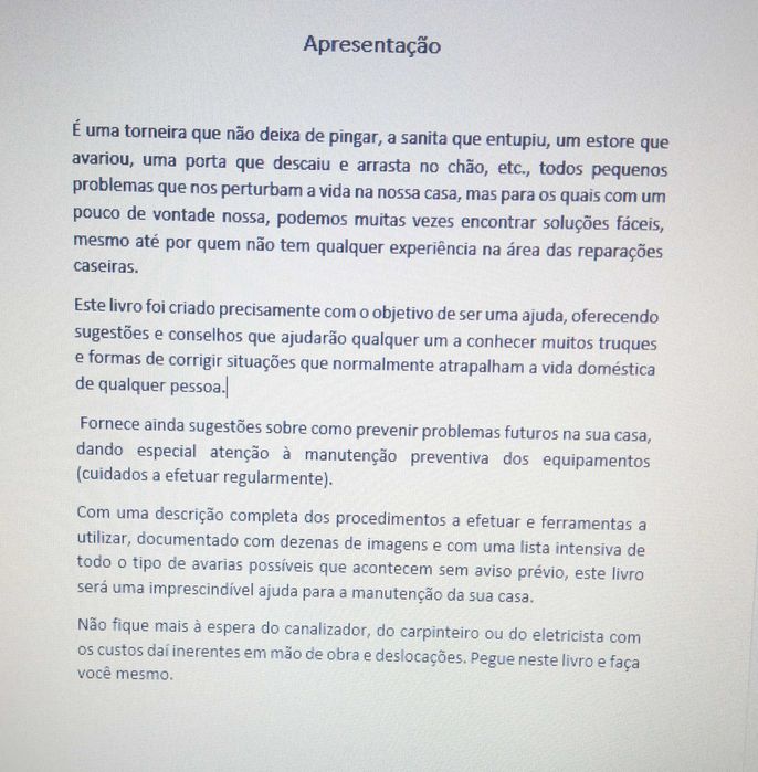 Livro " Pequenas Reparações Caseiras"