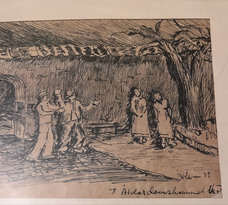 Piękny rysunek - 1939r - sygnowany