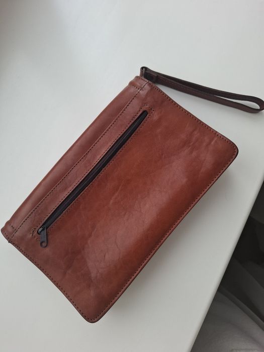 Вінтажна шкіряна барсетка / сумка чол Італія