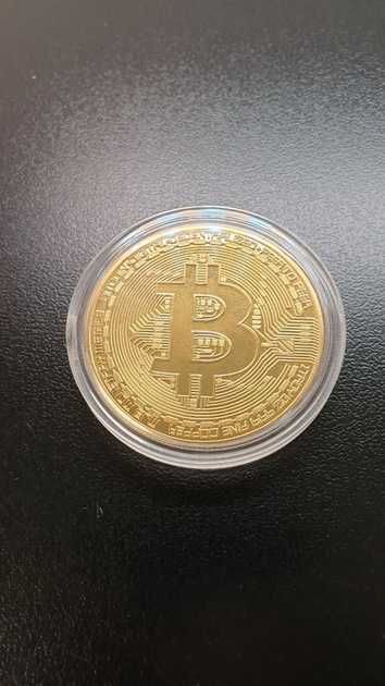 Сувенірна колекційна монета Біткоїн (Bitcoin) в чохлі-капсулі