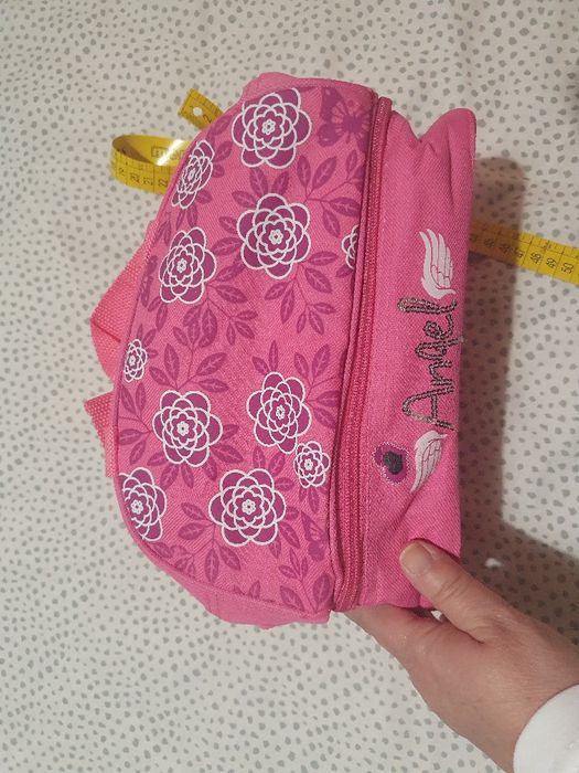 Lancheira térmica Nova. Com dois separadores. Rosa com brilhantes.