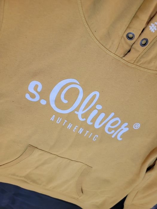 Тепле худі s.Oliver гірчичне з капюшоном та начісом оверсайз XL XXL L