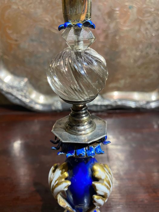 Crucifixo Cristal Cristo Ouro séc XVII 31 cm  Relicário Arte Sacra