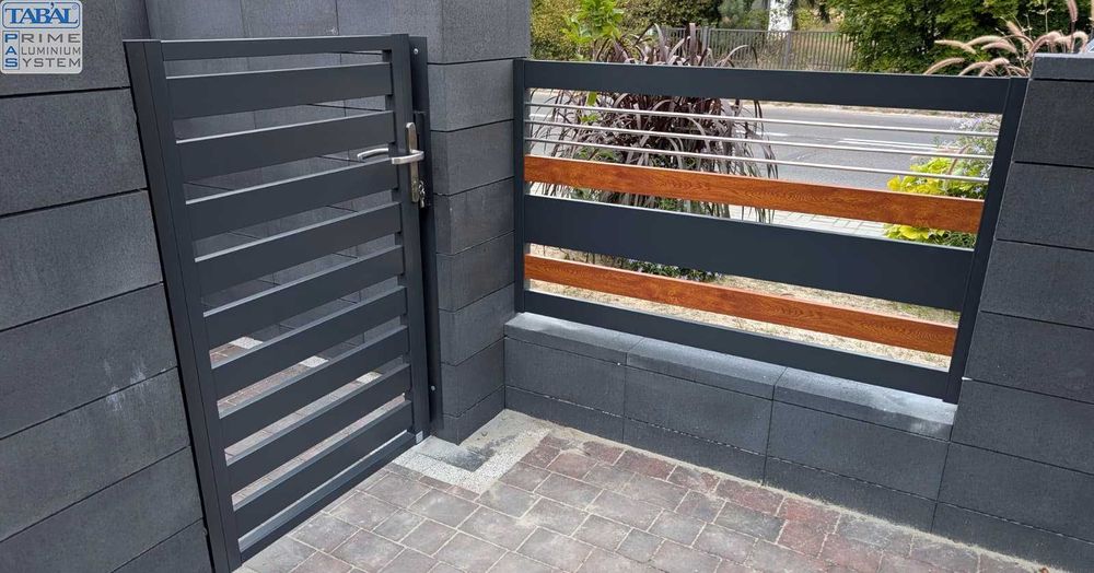 Nowoczesna furtka aluminiowa 1m antracyt - PRODUCENT