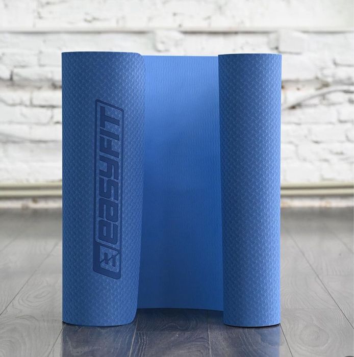Килимок для йоги та фітнесу EasyFit TPE двошаровий 183*61 см, 6мм