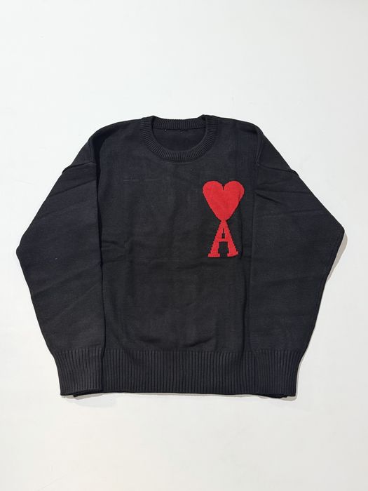 свитер Ami Paris Black Logo Sweater