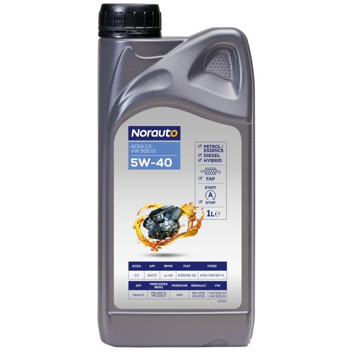 Óleo Total Quartz 0W-30 ou Norauto 5W-40 (1L) 100% Sintético