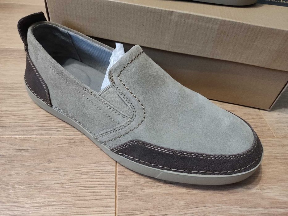 Чоловічі туфлі сліпони мокасини Clarks Gosler Race Sage Suede 44 розмір 29см