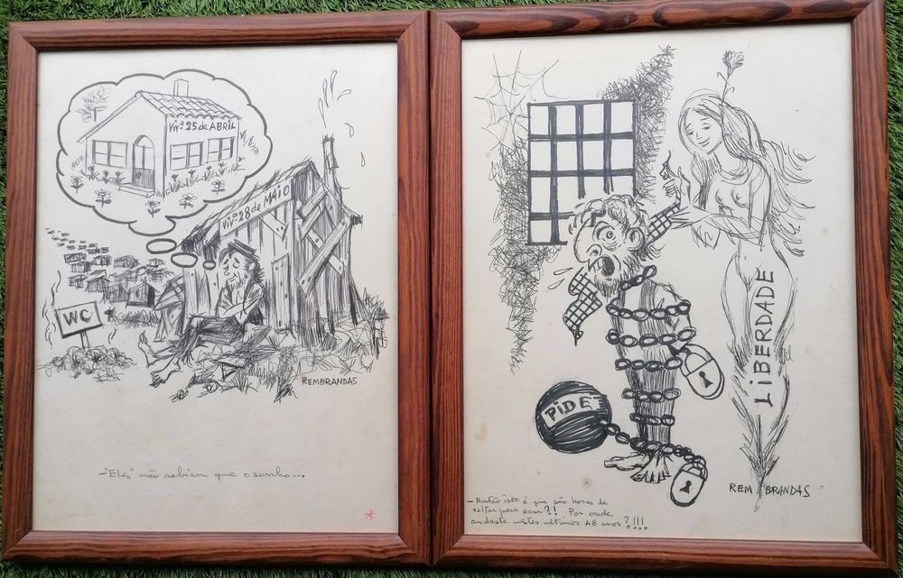 Quadros desenho de humor e sátira