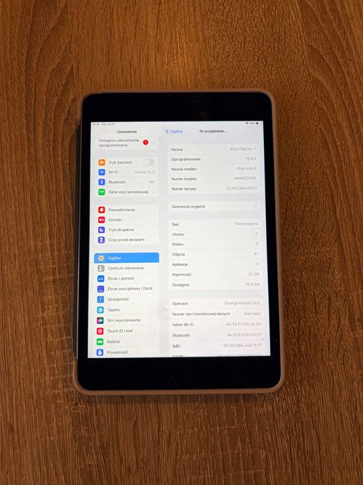Tablet Ipad mini 4 , stan bardzo dobry plus oryginalne etui Apple