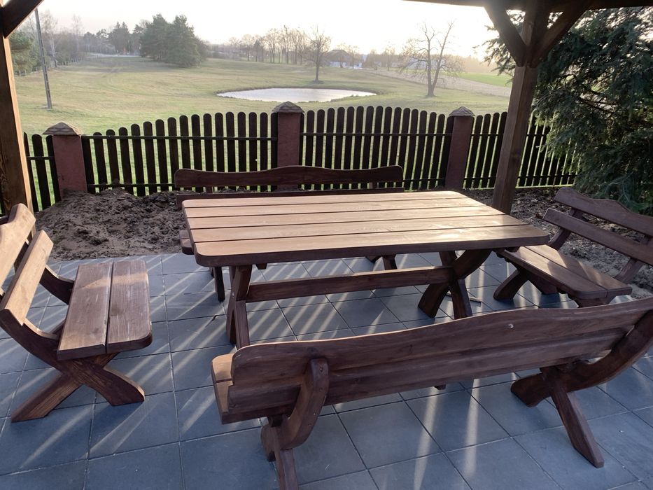 Meble ogrodowe barowe , biesiadne - grube  50 mm.