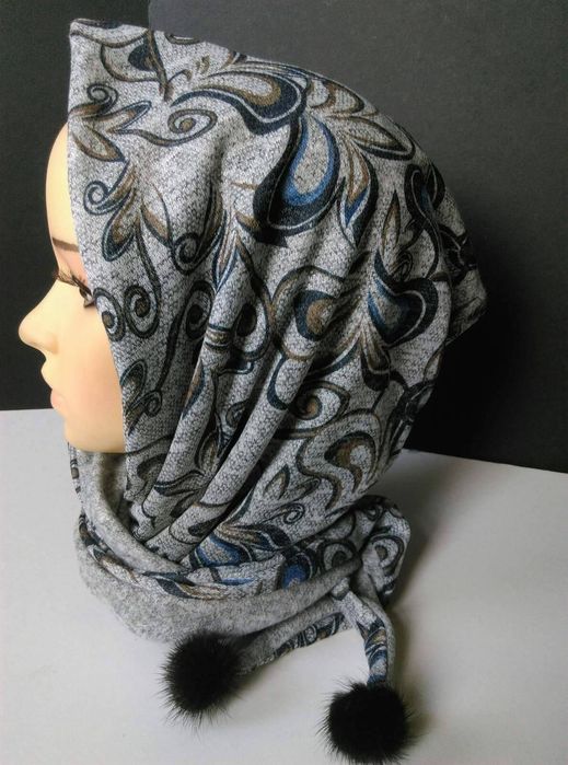 Стильна косынка-капор