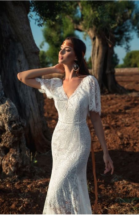 Suknia ślubna - styl Boho, retro, koronkowa Wyprzedaż