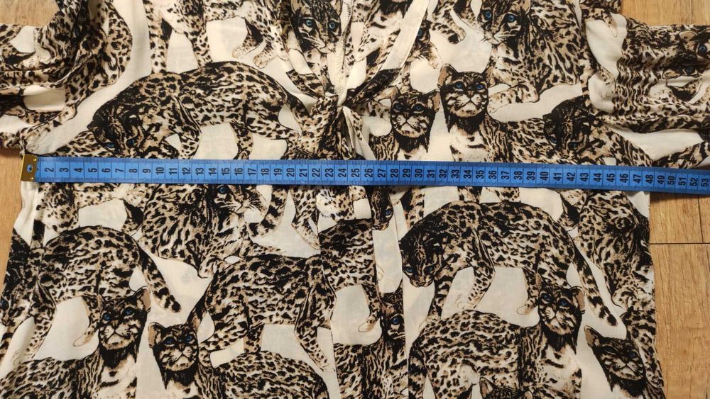Bluzka H&M wiskoza M 38 ocelot panterka wiązana elegancka