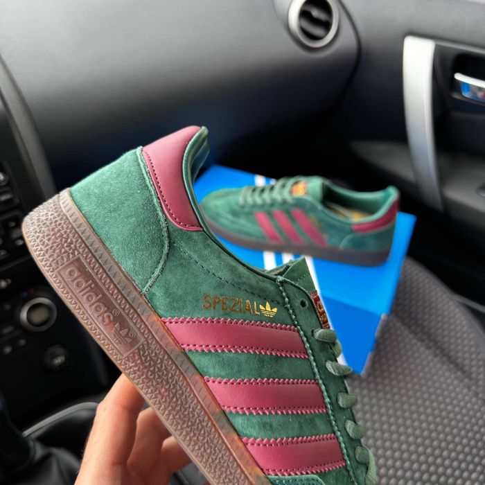 Чоловічі кросівки адідас спезиал зелені Adidas Spezial Green Red