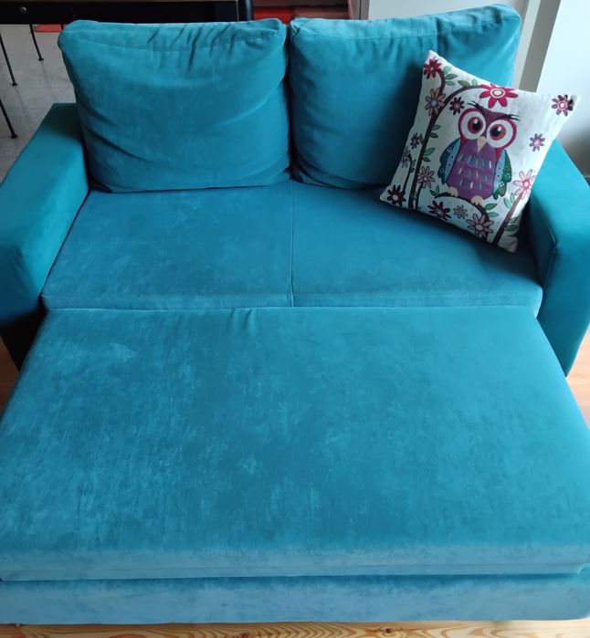 Sofá Dupla Chaise Longe Azul Petróleo