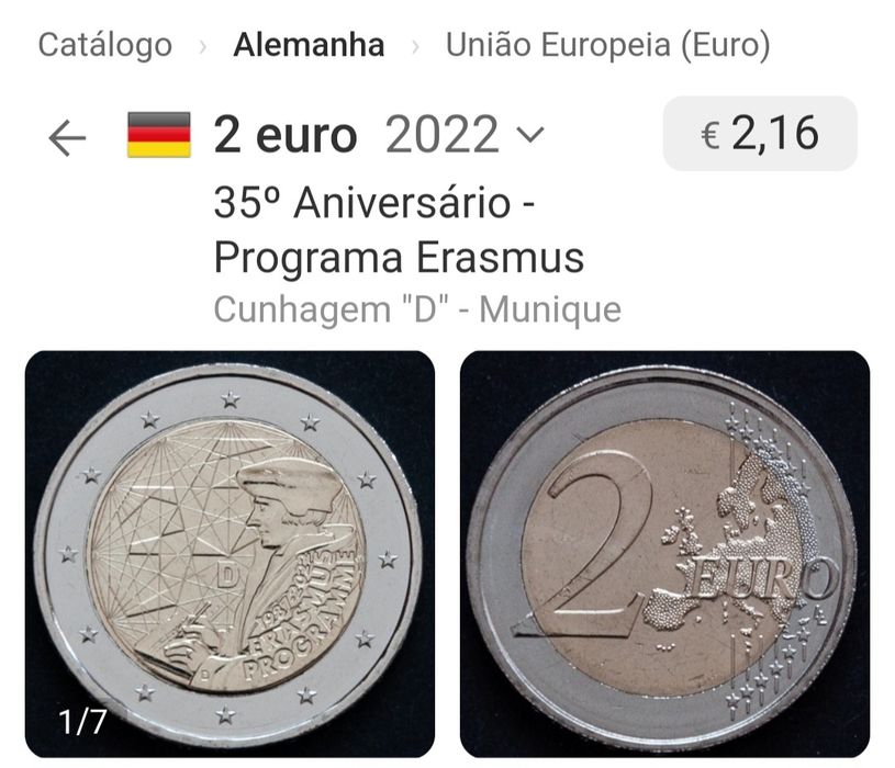 Moeda 2€, Alemanha 2022