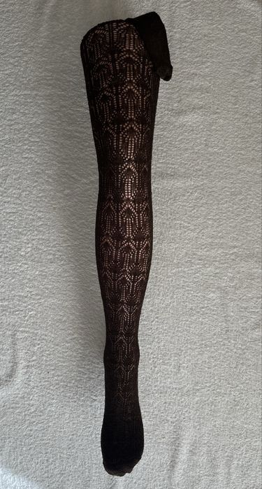 GR Nowe rajstopy ażur brąz 2/3