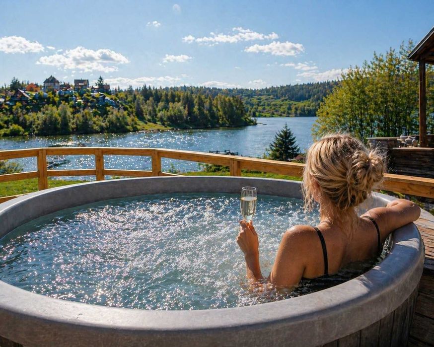 Domki z jacuzzi Bieszczady | Solina | Zawóz | prywatne jacuzzi na wyłą