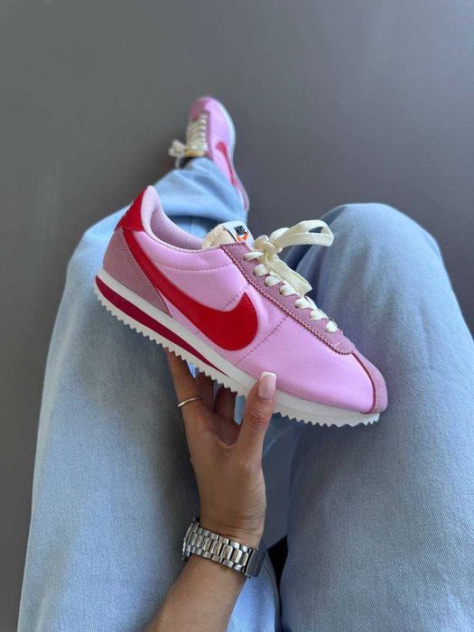 Кросівки Nike Cortez Pink/Red premium | Кроссовки Найк жіночі