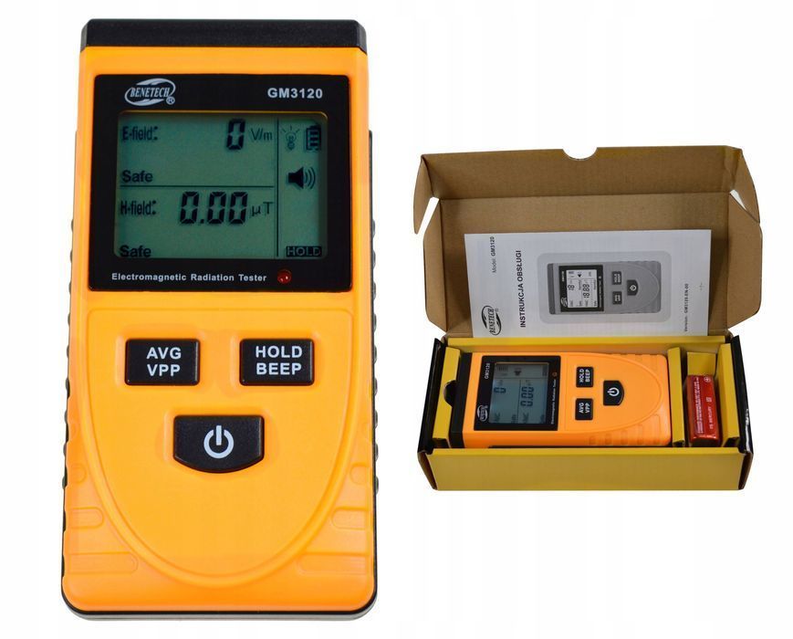 Miernik Pola Elektromagnetycznego Tester Fal - 1999v/m, 100ut - Ce 5g