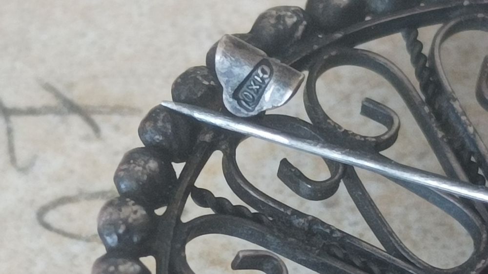 серебрянная брошь СССР.875.