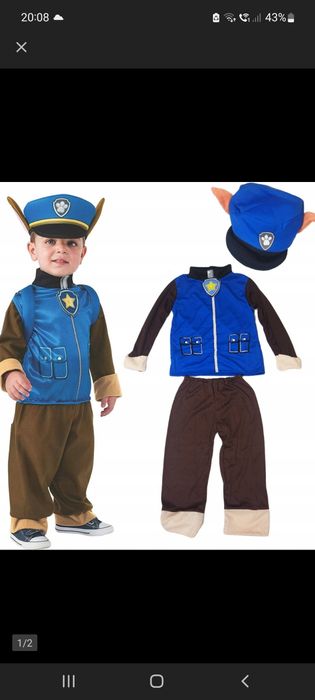 Strój karnawałowy psi patrol chase 110/116