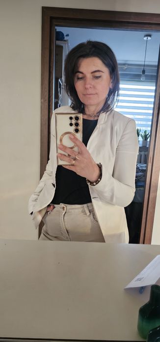 Marynarka ecru BERSHKA M