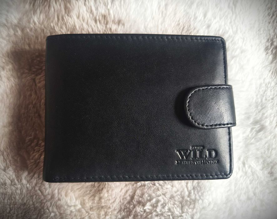 Portfel męski skórzany skóra naturalna Always Wild, nowy