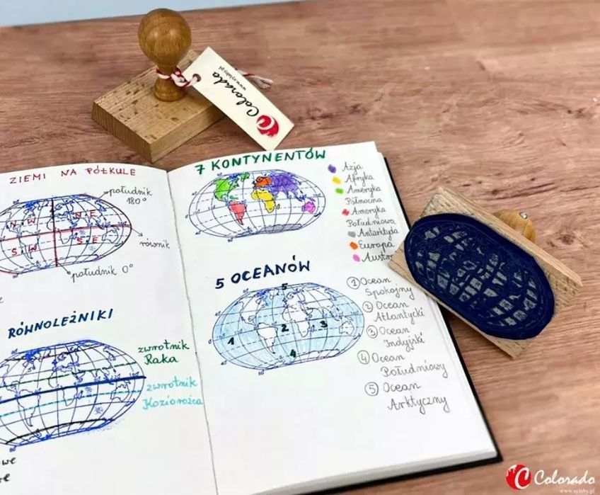 Stempel Mapa Świata - Kontynenty I Oceany. Colorado