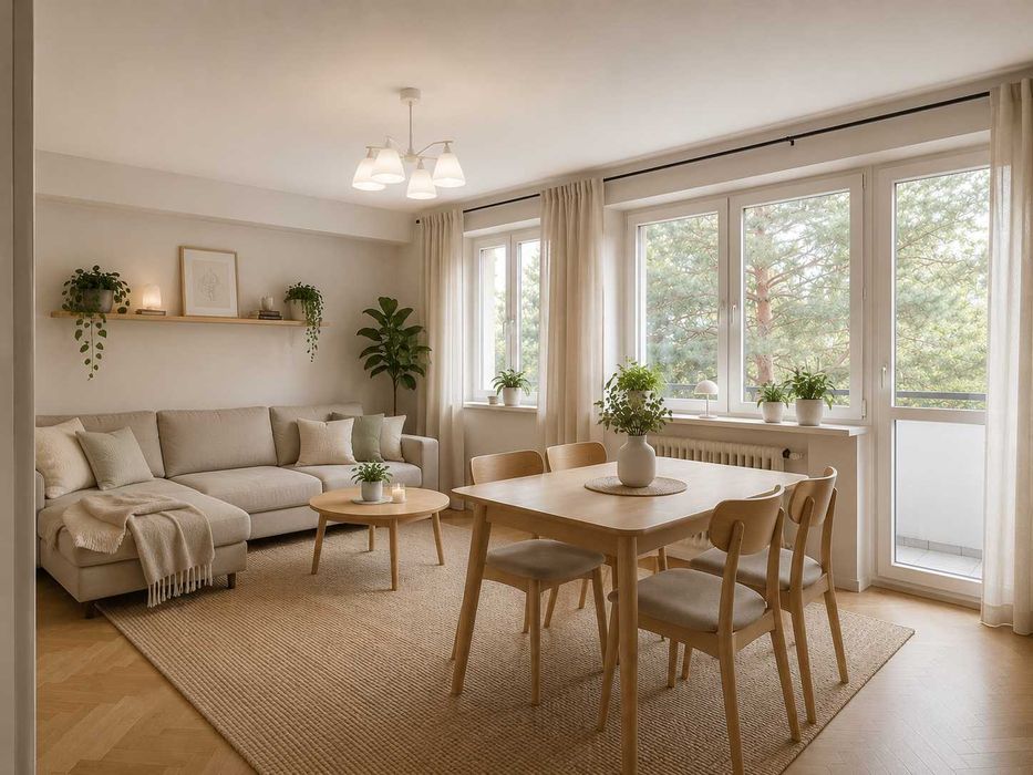 2 pok 48,8 m2 na ul. Al. Pokoju posiada balkon oraz piwnice