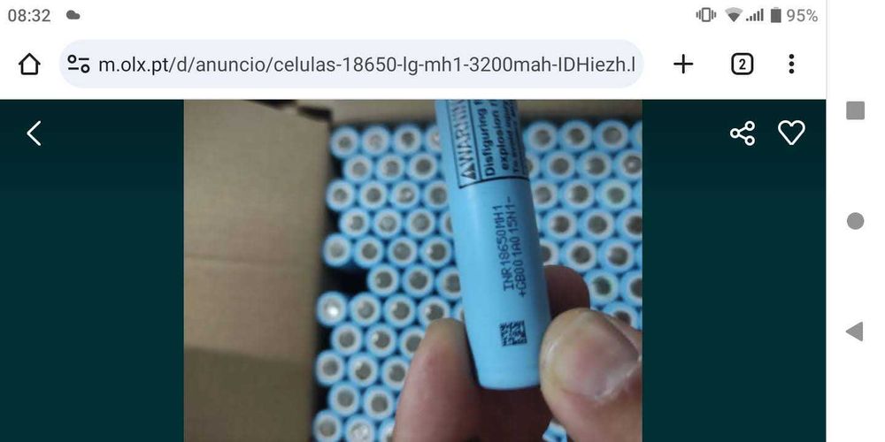 Células 18650 bateria
