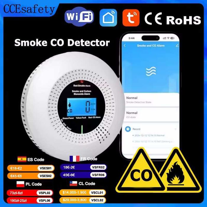 Датчик чадного газу (CO) та диму з WiFi