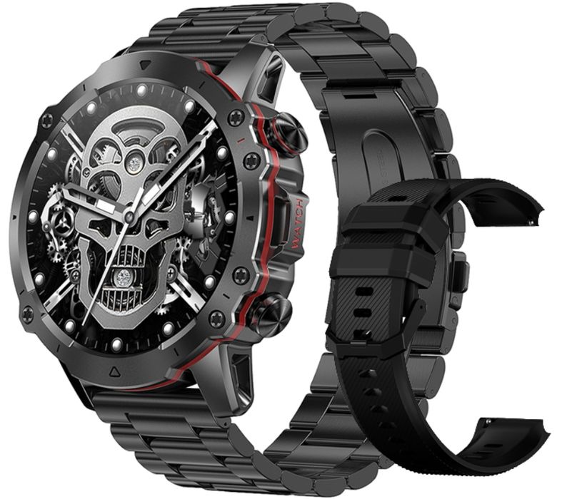 smartwatch męski rubicon rncf18-1 black bransoleta + pasek