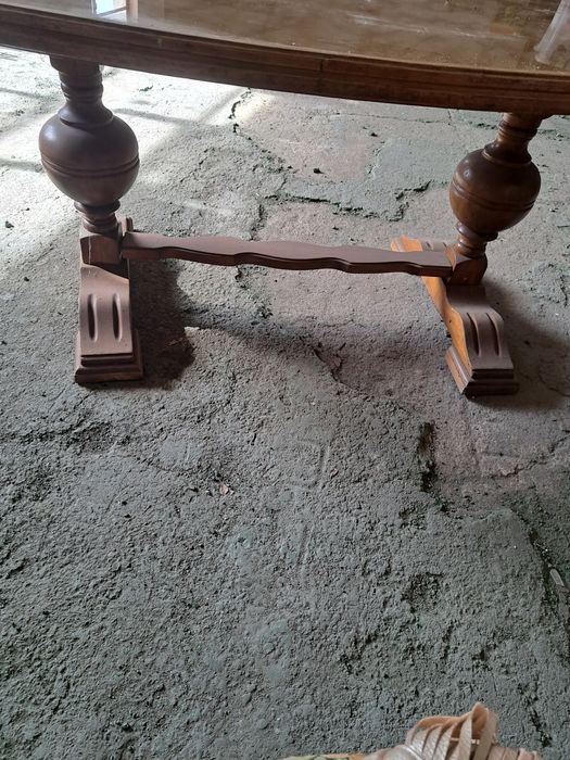 Owalna ława dębowa