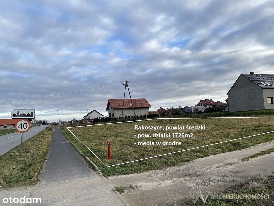 Działka budowlana z mediami, Rakoszyce k.Kątów Wr.