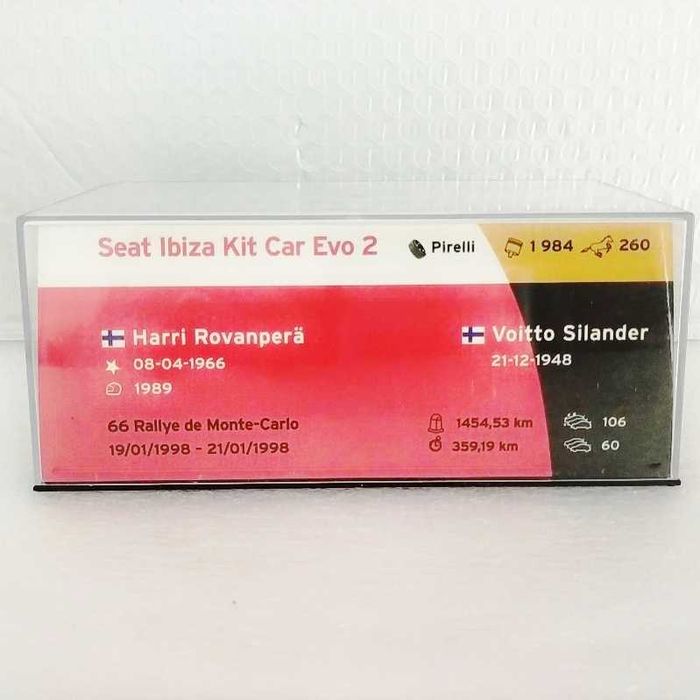 Seat Ibiza Kit Car Evo 2 Harri Rovampera e Voitto Silander Rally de Monte Carlo 1998 1:43