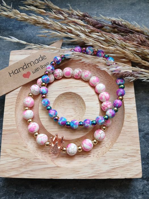 Bransoletki 2w1 z kamienia naturalnego Handmade