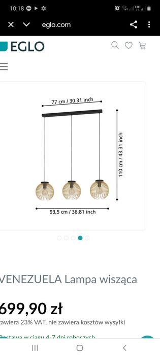 Sprzedam lampę wiszącą nową