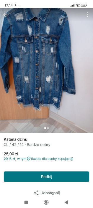 Katana dżinsowa  dłuższa