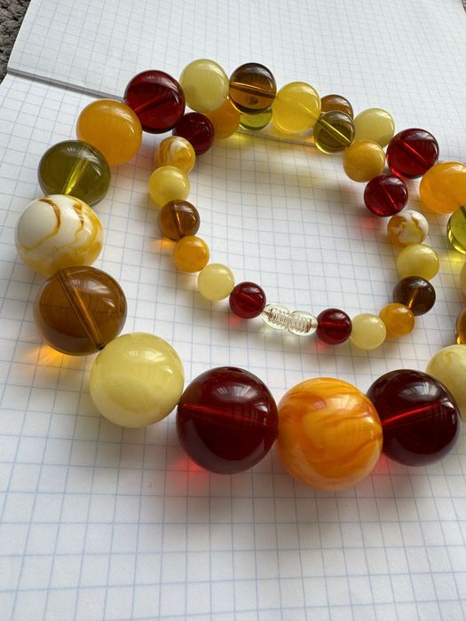 Велике Намисто Бурштин Бусы Янтарь Натуральный