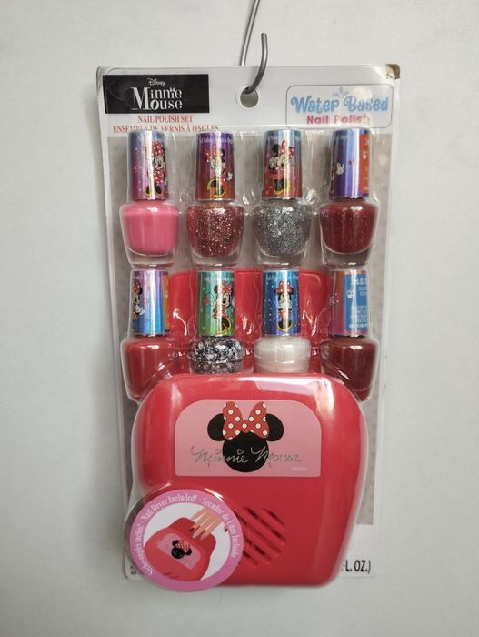 Nowy zestaw lakierów do paznokci dla dzieci Townley Girl Disney Minnie Mouse z suszarką nowy prezent