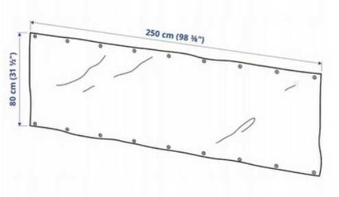 Nowy IKEA DYNING Parawan Balkonowy OSŁONA Balkonu Mata BalkonowaBalkon