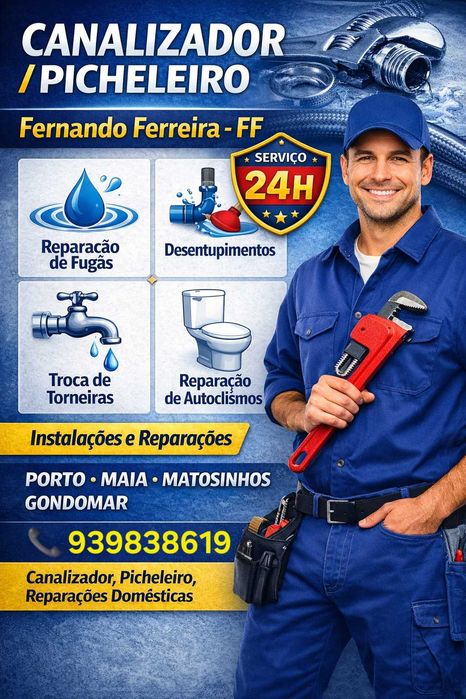 Picheleiro/Canalizador na zona do Porto – Reparações Rápidas (FF)