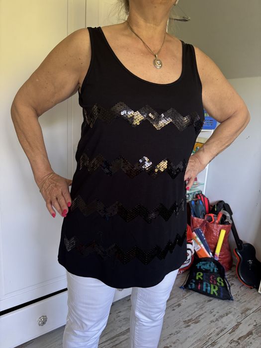 Simple wieczorowa elegancka bluzka z cekinami 42 XL wiakoza