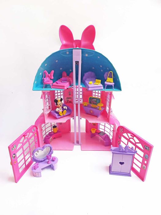 Casa Minnie Mouse Disney + Carrinha Pão de Forma Gelados Minnie e Acessórios
